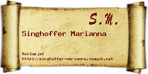 Singhoffer Marianna névjegykártya